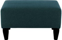 Habitat Kane Fabric Footstool - Teal Blue